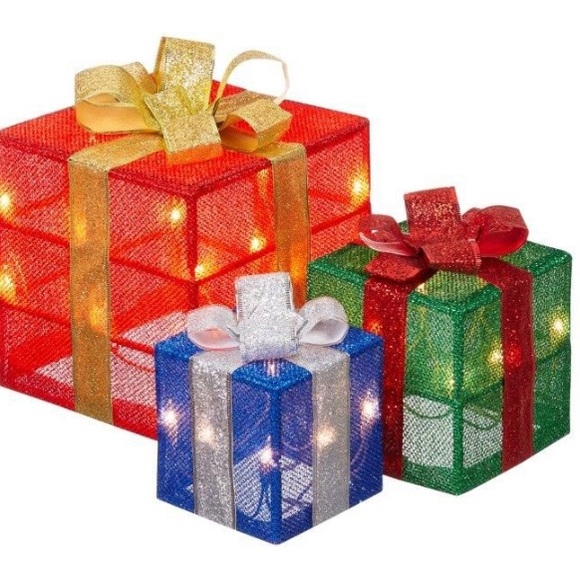 🎄FLASH SALE🎄NIB 3 Lighted Christmas Presents Decorations - Picture 4 of 13